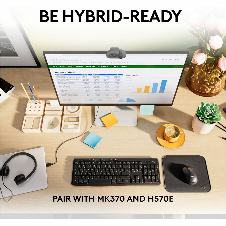 Alternate-Image9 Image for Logitech Brio 105 Full HD 1080p Business Webcam with Auto-Light Balance, USB-A, Privacy Shutter, Easy Set-Up, Compatible with Windows, macOS, ChromeOS