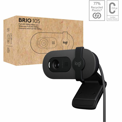 Main Image for Logitech Brio 105 Full HD 1080p Business Webcam with Auto-Light Balance, USB-A, Privacy Shutter, Easy Set-Up, Compatible with Windows, macOS, ChromeOS