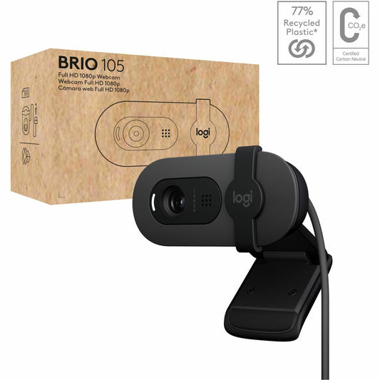 Main Image for Logitech Brio 105 Full HD 1080p Business Webcam with Auto-Light Balance, USB-A, Privacy Shutter, Easy Set-Up, Compatible with Windows, macOS, ChromeOS