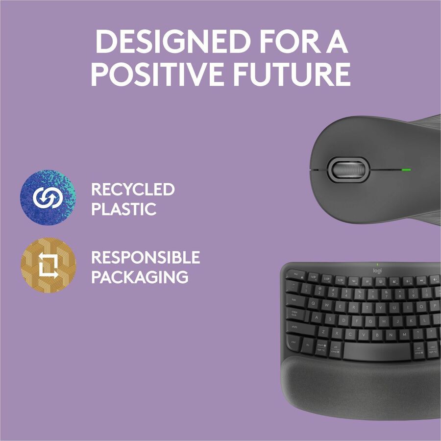 Alternate-Image8 Image for Logitech Wave Keys MK670 Combo, Wireless Ergonomic Keyboard with Signature M550 L Wireless Mouse, Graphite