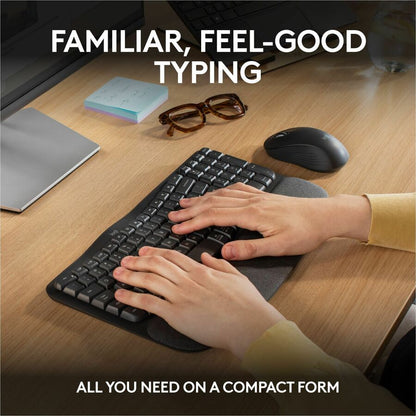 Alternate-Image2 Image for Logitech Wave Keys MK670 Combo, Wireless Ergonomic Keyboard with Signature M550 L Wireless Mouse, Graphite