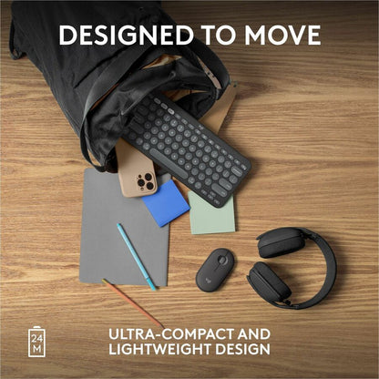 Alternate-Image6 Image for Logitech Pebble Mouse 2 M350s Slim Bluetooth Wireless Mouse, Portable, Customizable Button, Quiet Clicks - Tonal Graphite