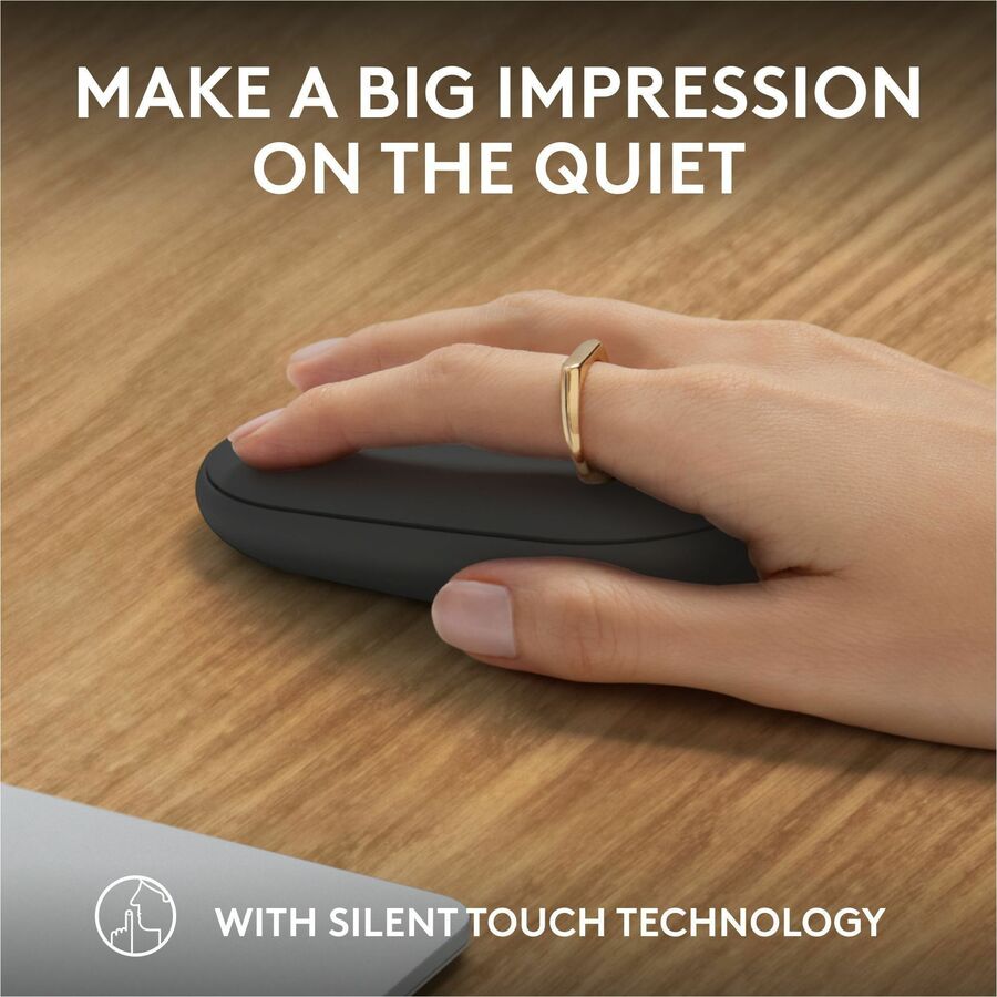 Alternate-Image4 Image for Logitech Pebble Mouse 2 M350s Slim Bluetooth Wireless Mouse, Portable, Customizable Button, Quiet Clicks - Tonal Graphite