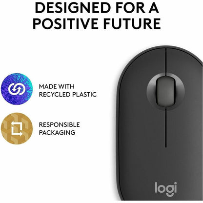 Alternate-Image3 Image for Logitech Pebble Mouse 2 M350s Slim Bluetooth Wireless Mouse, Portable, Customizable Button, Quiet Clicks - Tonal Graphite