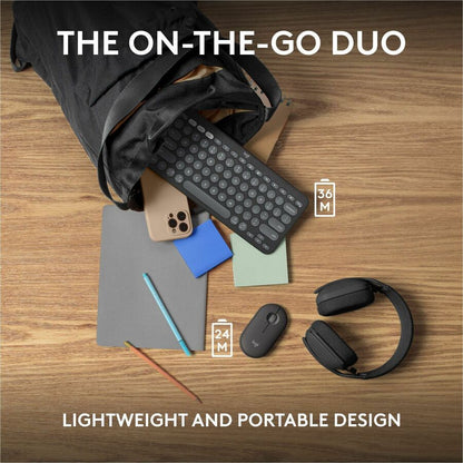 Alternate-Image8 Image for Logitech Pebble 2 Combo, Wireless Keyboard and Mouse, Quiet and Portable, Customizable, Logi Bolt, Tonal Graphite