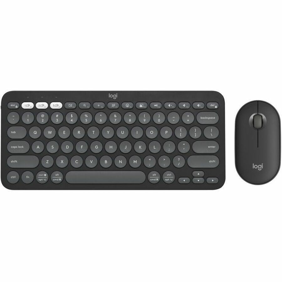 Main Image for Logitech Pebble 2 Combo, Wireless Keyboard and Mouse, Quiet and Portable, Customizable, Logi Bolt, Tonal Graphite