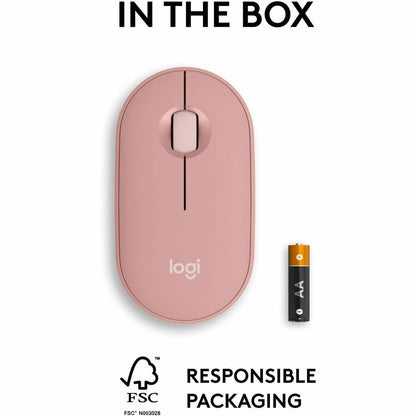 Alternate-Image8 Image for Logitech Pebble Mouse 2 M350s Slim Bluetooth Wireless Mouse, Portable, Customizable Button, Quiet Clicks, Tonal Rose