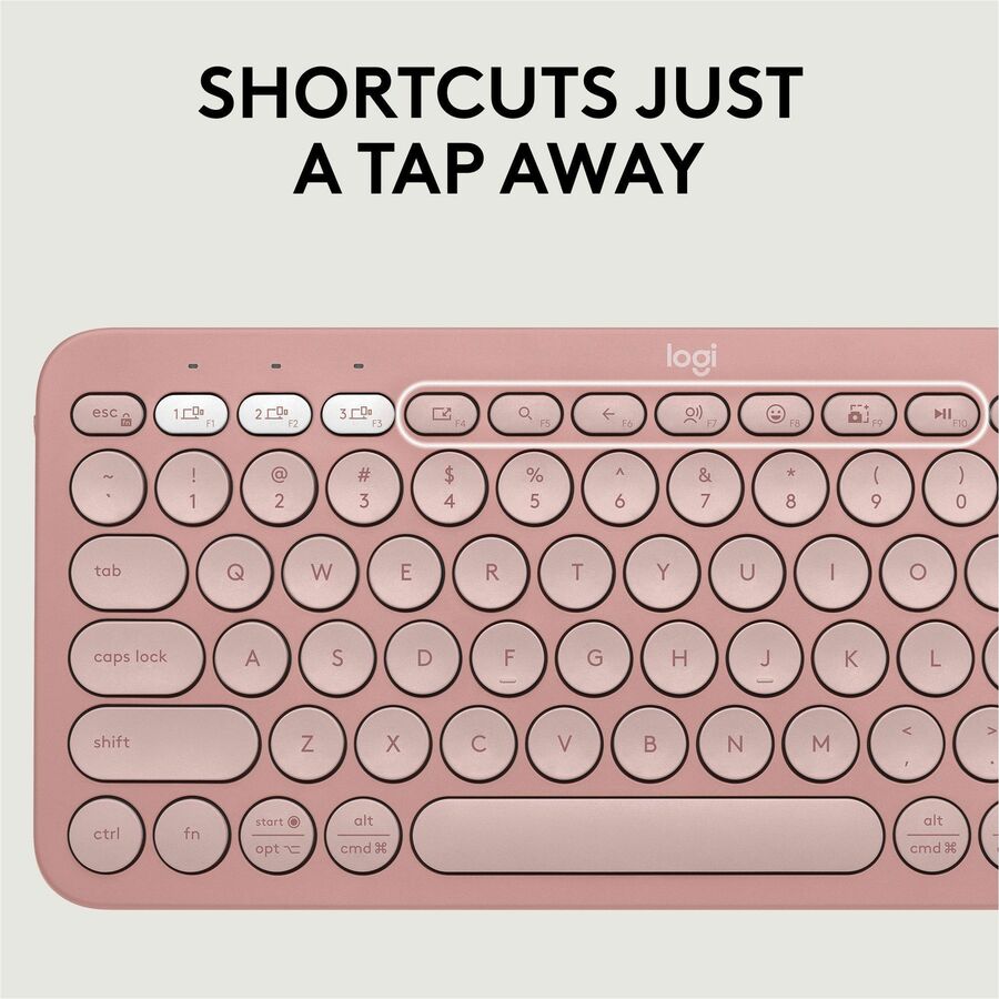 Alternate-Image4 Image for Logitech Pebble 2 Combo, Wireless Keyboard and Mouse, Quiet and Portable, Customizable, Logi Bolt, Tonal Rose