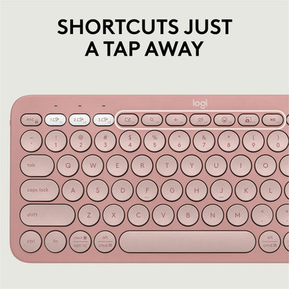Alternate-Image4 Image for Logitech Pebble 2 Combo, Wireless Keyboard and Mouse, Quiet and Portable, Customizable, Logi Bolt, Tonal Rose