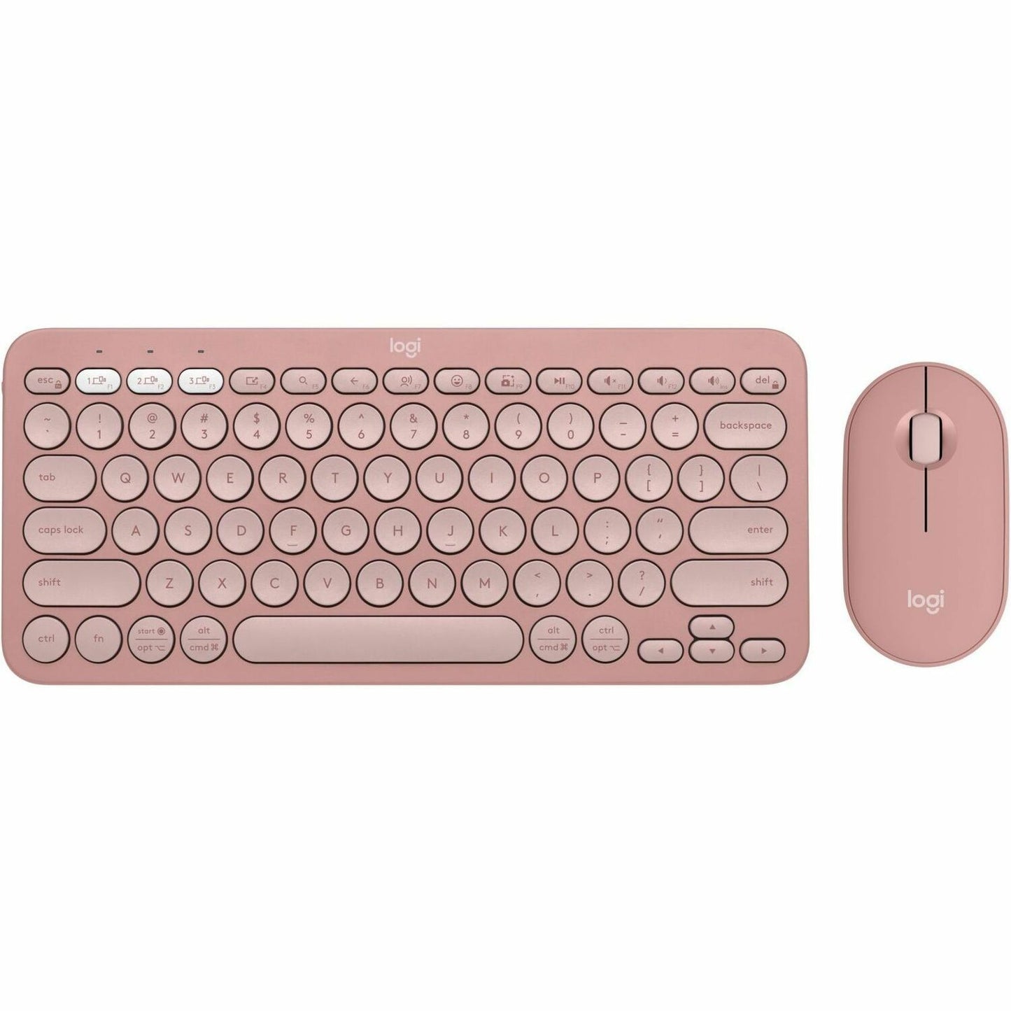 Main Image for Logitech Pebble 2 Combo, Wireless Keyboard and Mouse, Quiet and Portable, Customizable, Logi Bolt, Tonal Rose