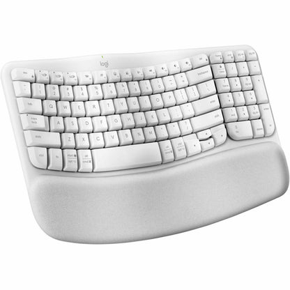 Main Image for Logitech Wave Keys Wireless Ergonomic Keyboard with Cushioned Palm Rest, Comfortable Natural Typing, Easy-Switch, Off White