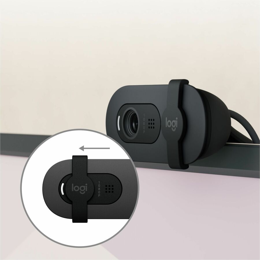 Alternate-Image2 Image for Logitech BRIO 100 Webcam - 2 Megapixel - 30 fps - Graphite - USB Type A