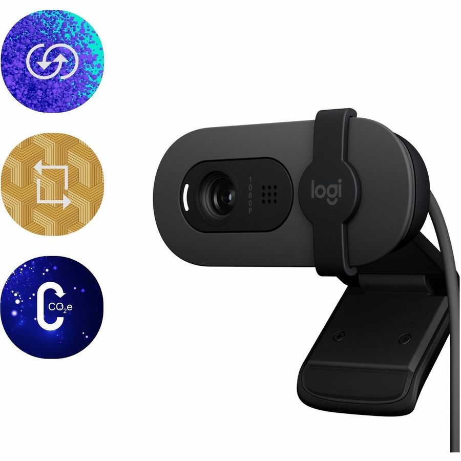 Alternate-Image7 Image for Logitech BRIO 100 Webcam - 2 Megapixel - 30 fps - Graphite - USB Type A