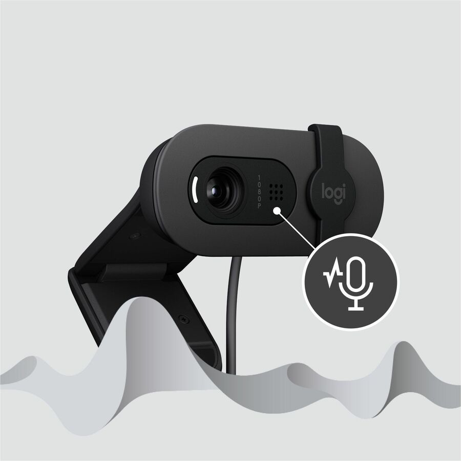 Alternate-Image3 Image for Logitech BRIO 100 Webcam - 2 Megapixel - 30 fps - Graphite - USB Type A