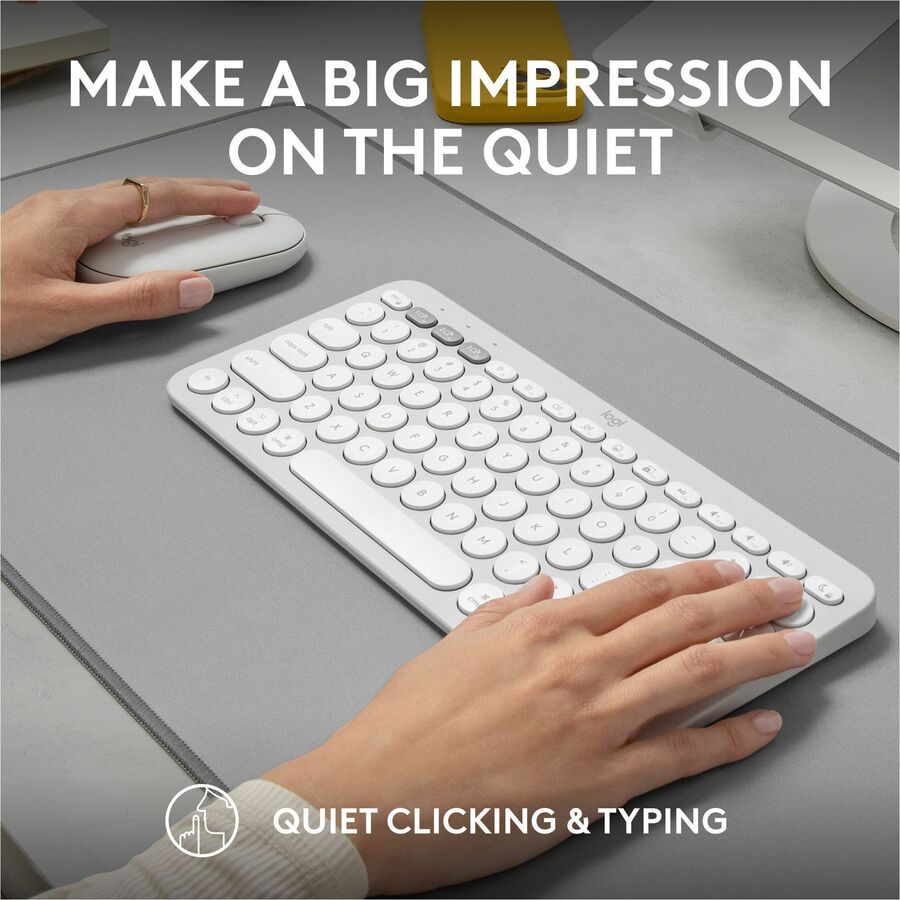 Alternate-Image7 Image for Logitech Pebble 2 Combo for Mac, Wireless Keyboard and Mouse, Slim, Quiet and Portable, Tonal White