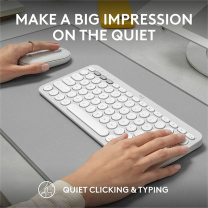 Alternate-Image7 Image for Logitech Pebble 2 Combo for Mac, Wireless Keyboard and Mouse, Slim, Quiet and Portable, Tonal White