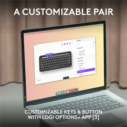 Alternate-Image3 Image for Logitech Pebble 2 Combo for Mac, Wireless Keyboard and Mouse, Slim, Quiet and Portable, Tonal White