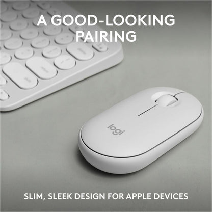 Alternate-Image1 Image for Logitech Pebble 2 Combo for Mac, Wireless Keyboard and Mouse, Slim, Quiet and Portable, Tonal White