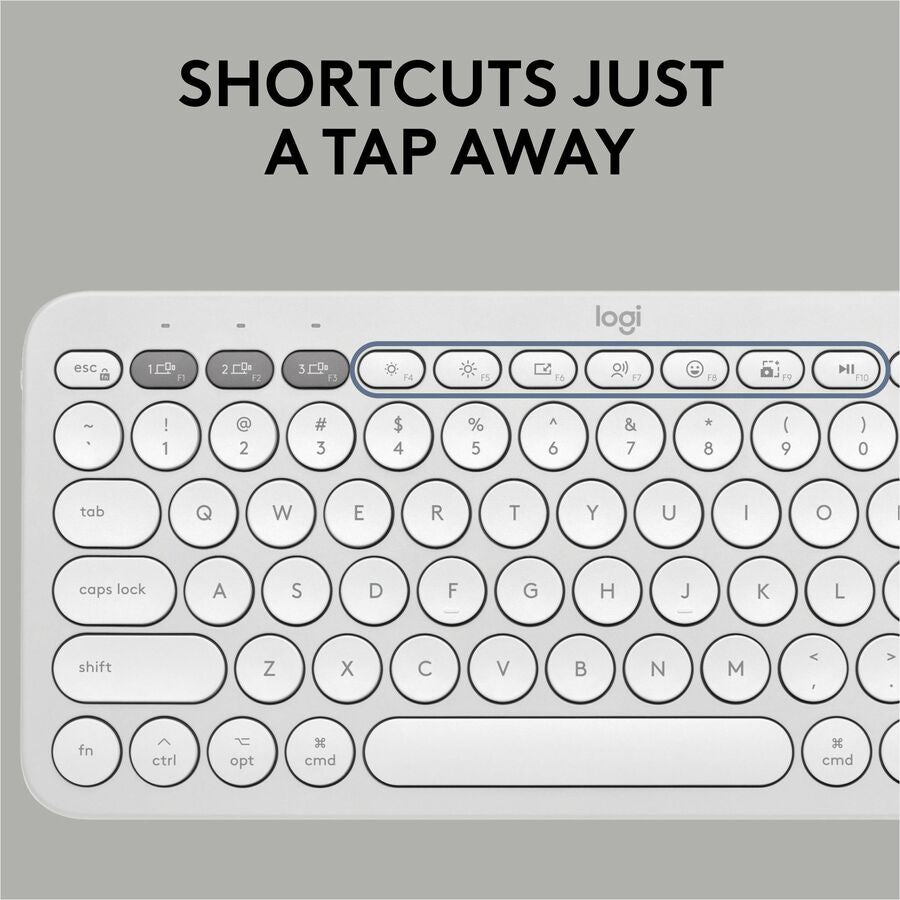 Alternate-Image4 Image for Logitech Pebble 2 Combo for Mac, Wireless Keyboard and Mouse, Slim, Quiet and Portable, Tonal White