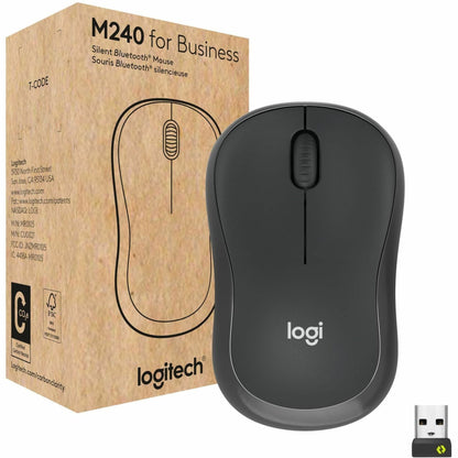 Main Image for Logitech M240 for Business Silent Wireless Mouse, Secure Logi Bolt USB Receiver, Graphite