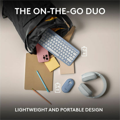 Alternate-Image8 Image for Logitech Pebble 2 Combo for Mac, Wireless Keyboard and Mouse, Slim, Quiet and Portable, Bluetooth, Tonal Blue