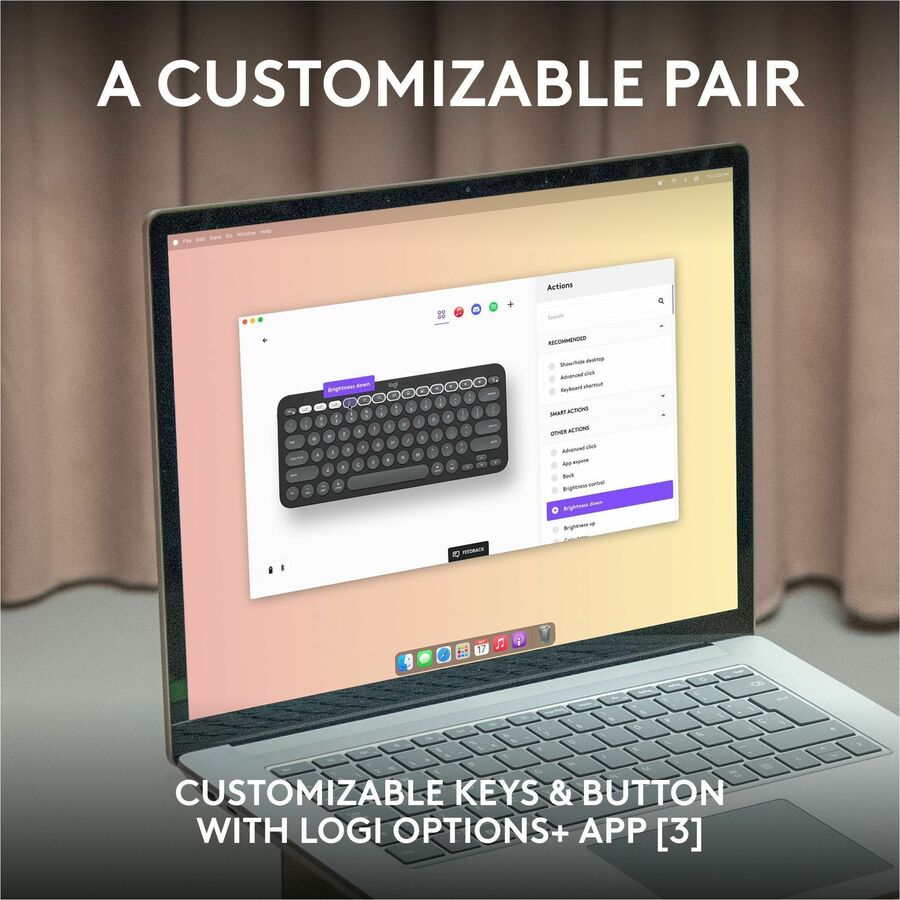 Alternate-Image3 Image for Logitech Pebble 2 Combo for Mac, Wireless Keyboard and Mouse, Slim, Quiet and Portable, Bluetooth, Tonal Blue