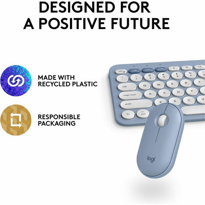 Alternate-Image10 Image for Logitech Pebble 2 Combo for Mac, Wireless Keyboard and Mouse, Slim, Quiet and Portable, Bluetooth, Tonal Blue