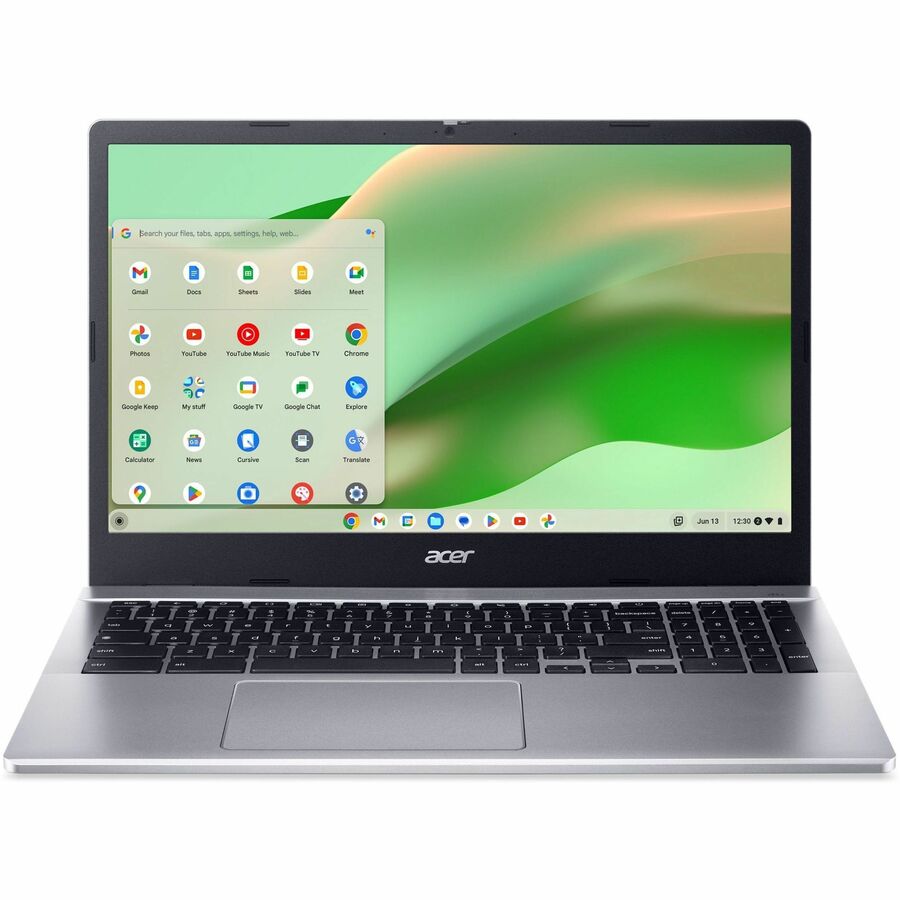 Front Image for Acer Chromebook 315 CB315-5HT-C66N 15.6" Touchscreen Chromebook - Full HD - 60 Hz - Intel N-Series N100 - 8 GB - 64 GB Flash Memory - English (US) Keyboard - Silver