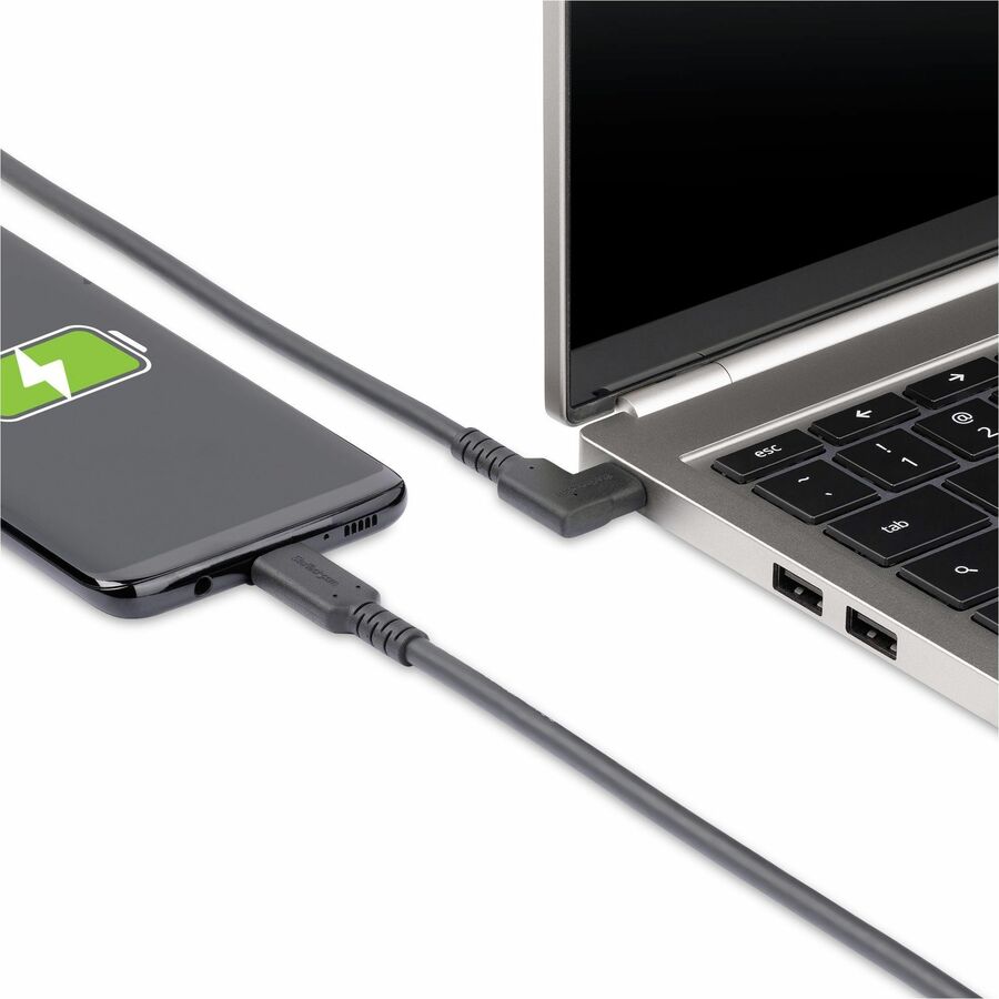 Alternate-Image7 Image for StarTech 1.6ft (50cm) USB-C Cable, Right-Angled, USB 10Gbps, 100W (5A) PD, 8K 60Hz/4K 144Hz DP Alt Mode, Rugged, Thunderbolt Compat.