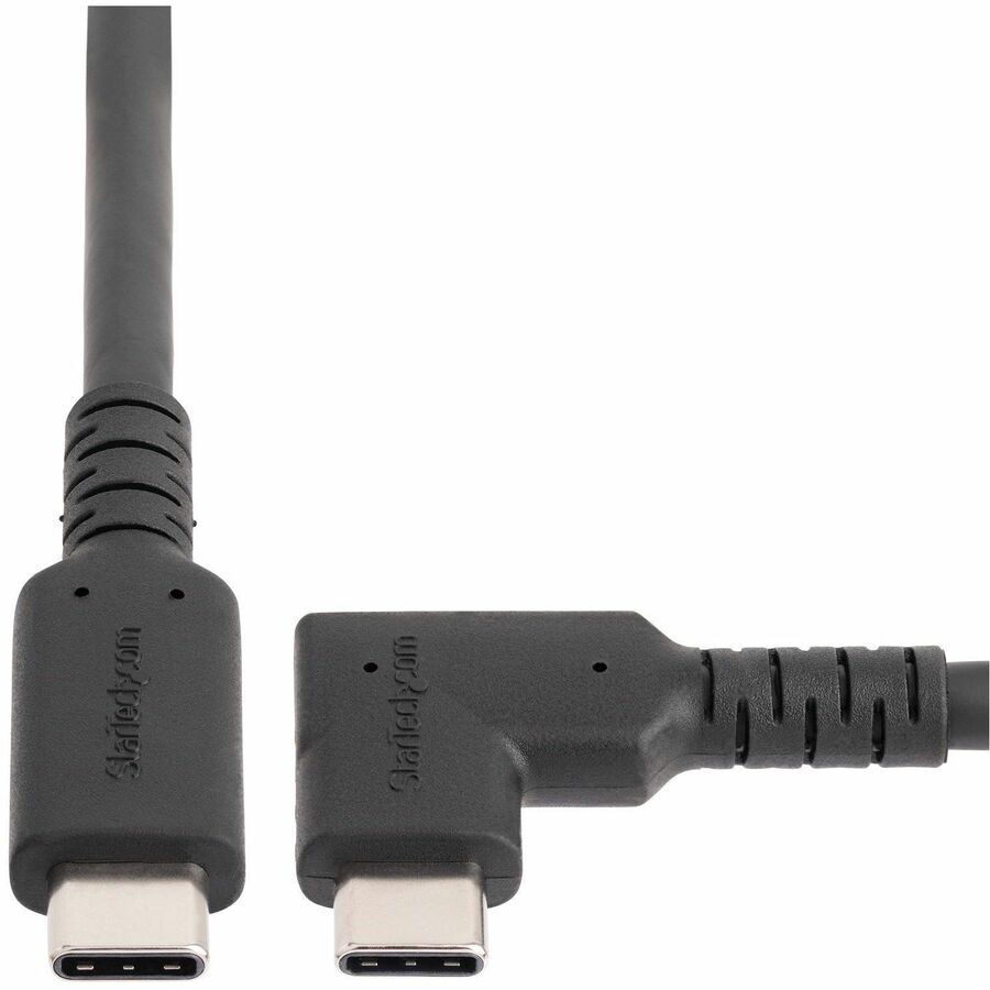 Alternate-Image4 Image for StarTech.com 3ft (1m) Rugged Right Angle USB-C Cable, USB 10 Gbps, USB C to C Data Transfer Cable, 100W PD, 4K 60Hz, 90 Degree USB-C Cable