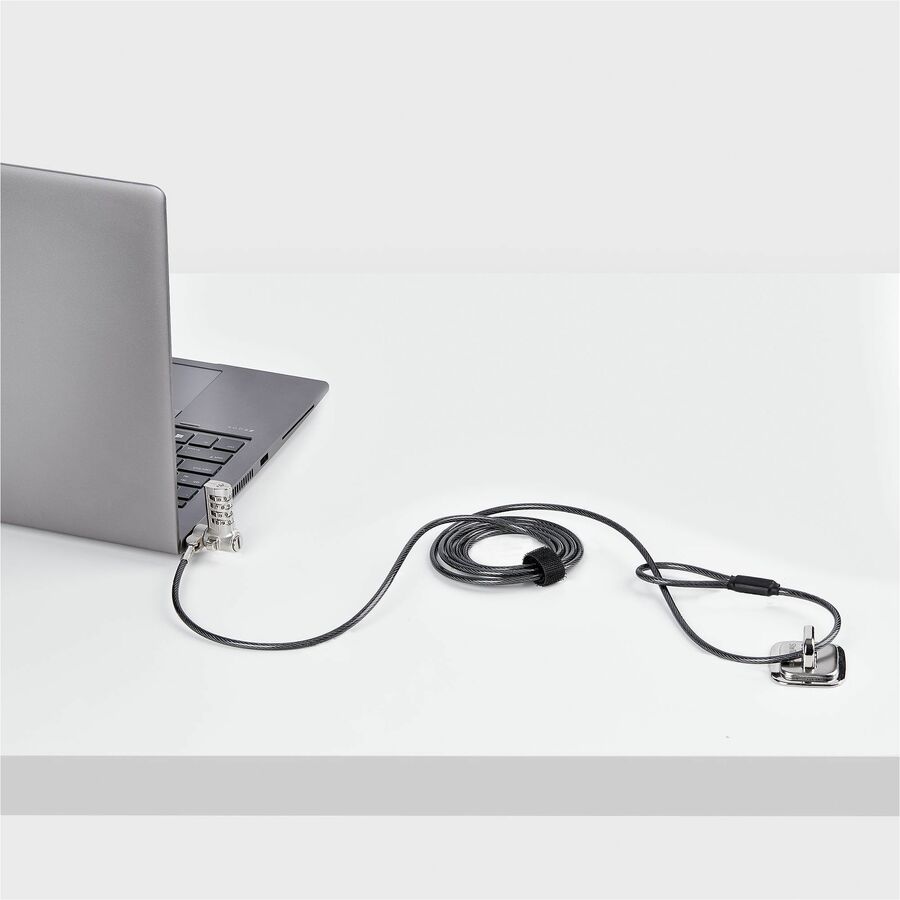 Alternate-Image5 Image for StarTech Universal Laptop Lock 6.6ft, Keyless Combo. Security Locking Cable For Notebook, Noble Wedge&reg;/Nano/K-Slot Compatible, TAA