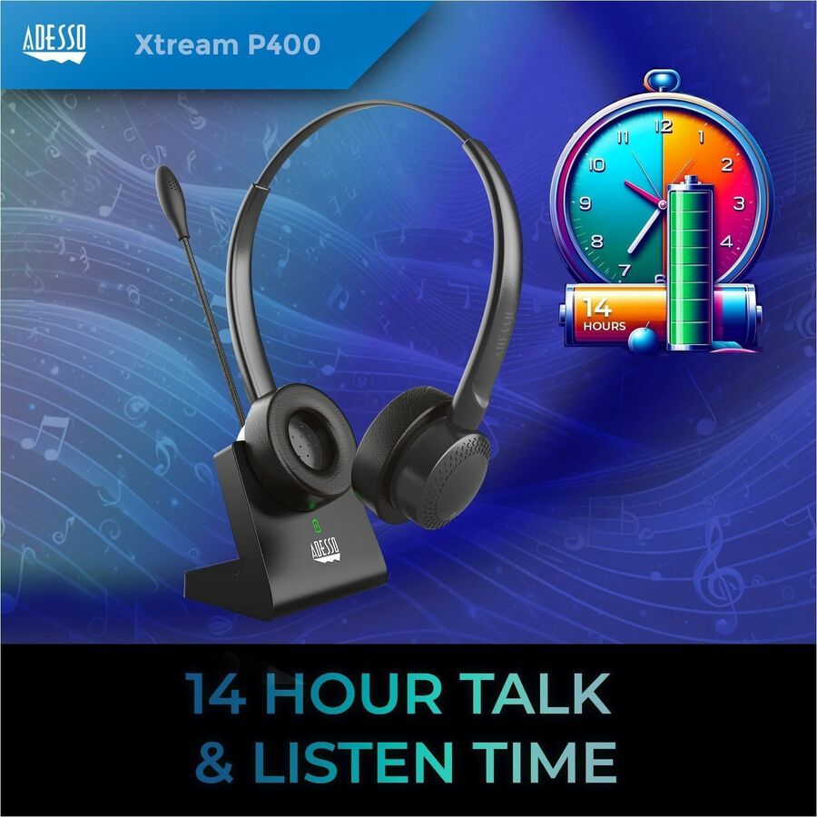 Alternate-Image5 Image for Adesso Xtream P400 Wireless Multimedia Headset with Charging Dock