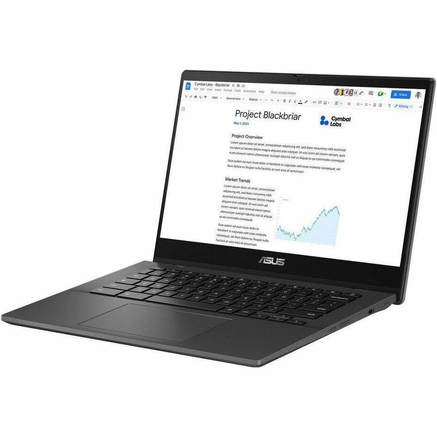 Left Image for Asus Chromebook CM14 CM1402F CM1402FM2A-DS84FT-S 14" Touchscreen Convertible 2 in 1 Chromebook - Full HD - Octa-core (ARM Cortex A76 + Cortex A55) - 8 GB - 64 GB Flash Memory - Gravity Gray
