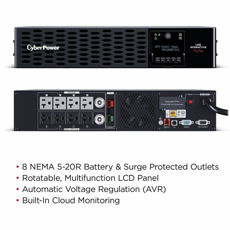 Alternate-Image5 Image for CyberPower PR2200RT2UC Smart App Sinewave UPS Systems