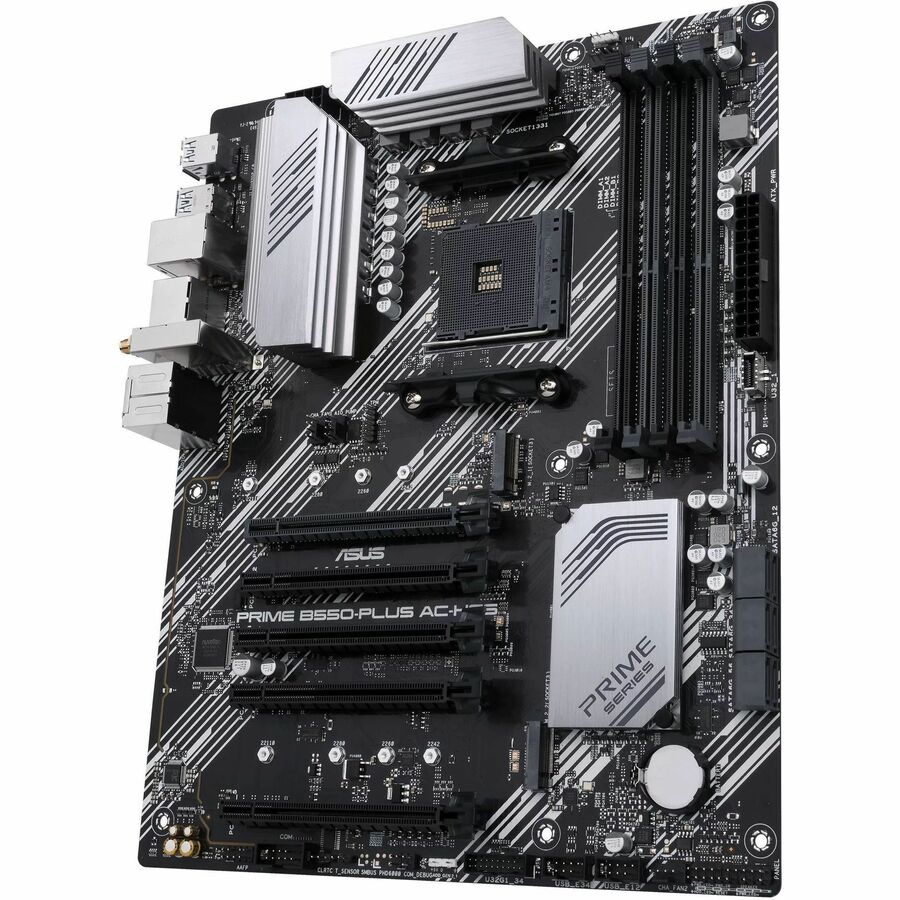 Alternate-Image2 Image for Asus Prime PRIME B550-PLUS AC-HES Desktop Motherboard - AMD B550 Chipset - Socket AM4 - ATX