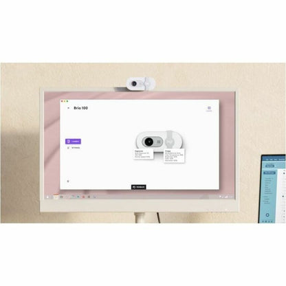 Alternate-Image1 Image for Logitech BRIO 100 Webcam - 2 Megapixel - Off White - USB Type A - 1 Pack(s)