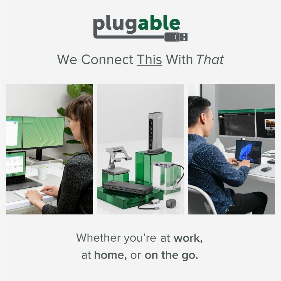 Alternate-Image7 Image for Plugable Thunderbolt 4 Docking Station | 3x Thunderbolt Ports, Dual 4K, 100W Charging, TAA Compliant