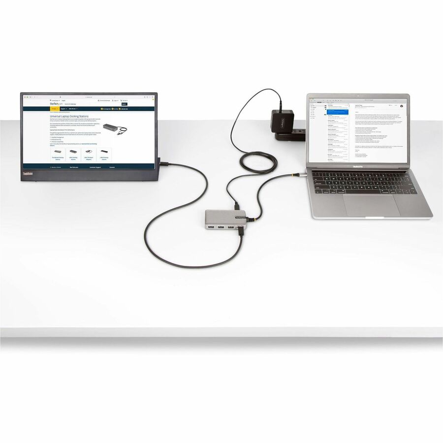 Alternate-Image5 Image for StarTech 4-Port USB-C Hub with USB-C DP Alt Mode Video Output, 3x USB-A, 1x USB-C, 100W Power Delivery Pass-Through, USB 3.2 10Gbps