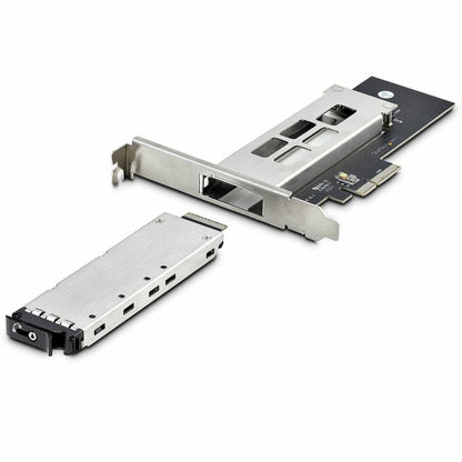 Alternate-Image1 Image for StarTech M.2 NVMe SSD to PCIe x4 Removable Mobile Rack for PCI Express Expansion Slot, Tool-less Installation, PCIe Hot-Swap Drive Bay