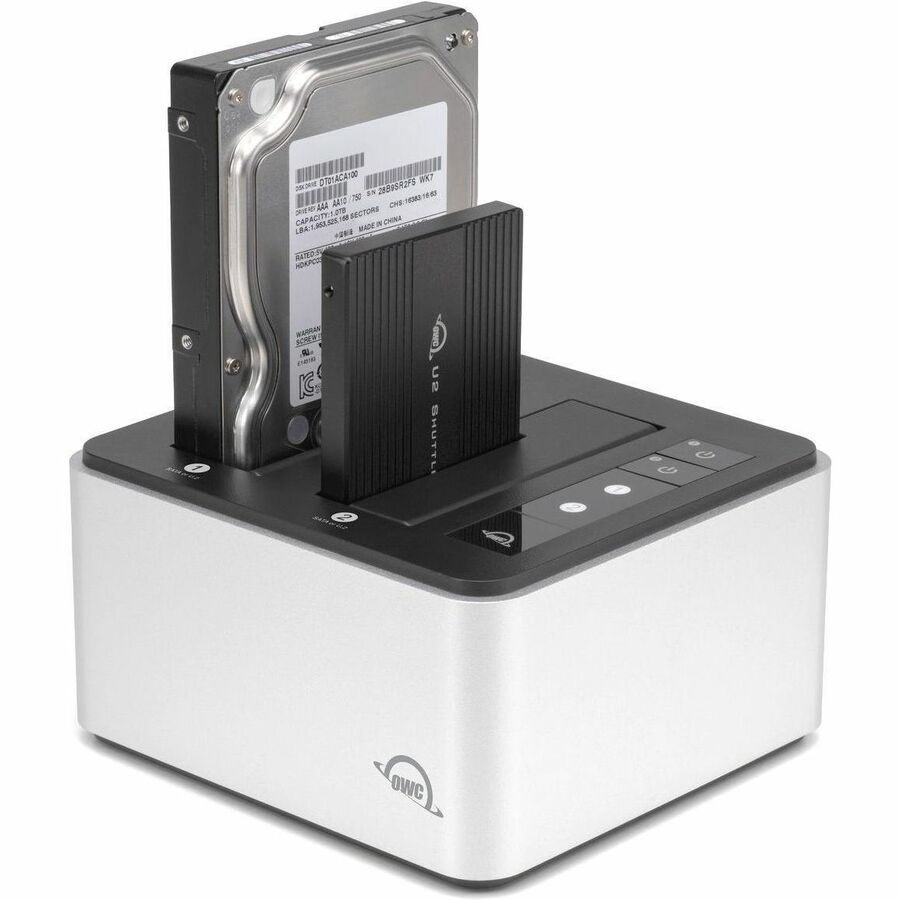 Alternate-Image3 Image for OWC Drive Dock SATA/600, PCI Express NVMe - USB 3.2 (Gen 2) Type C Host Interface Desktop - Silver, Black