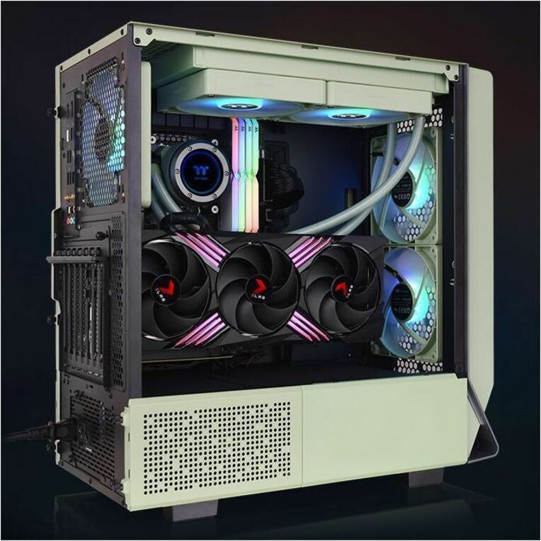 Alternate-Image2 Image for Thermaltake Ceres 300 TG ARGB Matcha Green Mid Tower Chassis