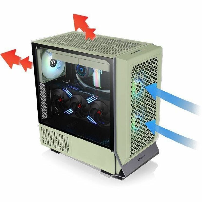 Alternate-Image6 Image for Thermaltake Ceres 300 TG ARGB Matcha Green Mid Tower Chassis