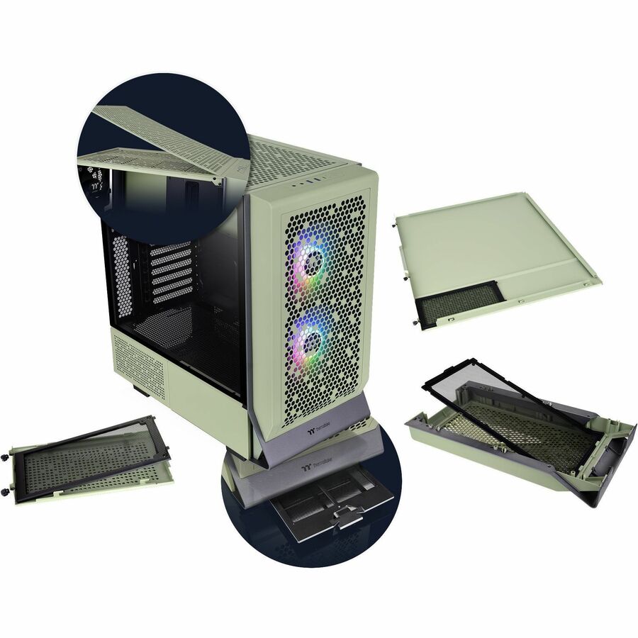 Alternate-Image7 Image for Thermaltake Ceres 300 TG ARGB Matcha Green Mid Tower Chassis