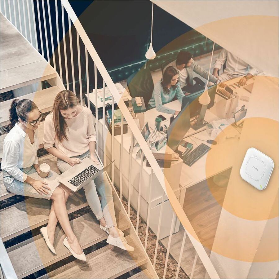 Life-Style Image for Zyxel WiFi 6 AX3000 Wireless Gigabit Access Point | Mesh, Seamless Roaming, & MU-MIMO | WPA3-PSK Security | Cloud, App or Direct Management | POE+ or AC Powered | AC Adapter Included | NWA50AX PRO