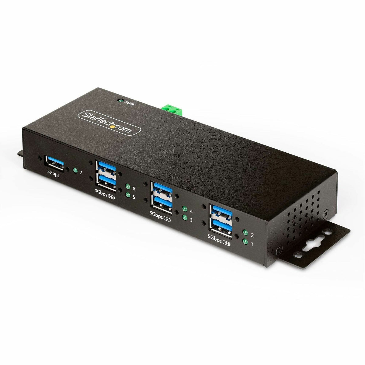 Main Image for StarTech 7-Port Managed USB Hub, Heavy Duty Metal Industrial Housing, ESD & Surge Protection, Wall/Desk/Din-Rail Mount, USB 5Gbps, TAA