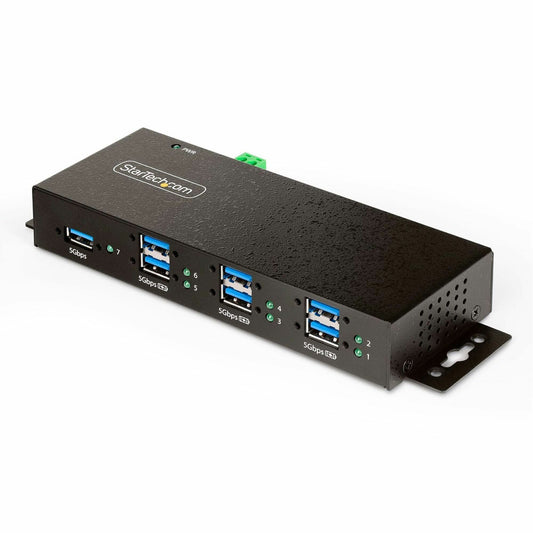 Main Image for StarTech 7-Port Managed USB Hub, Heavy Duty Metal Industrial Housing, ESD & Surge Protection, Wall/Desk/Din-Rail Mount, USB 5Gbps, TAA