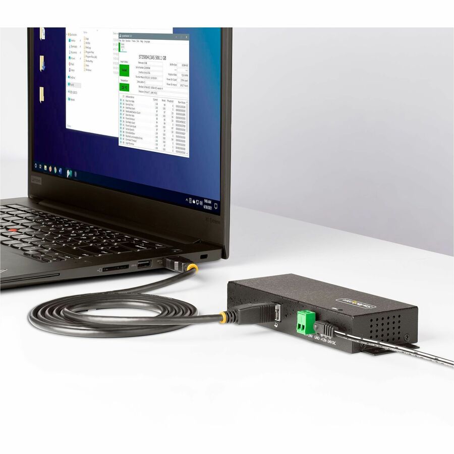 Alternate-Image7 Image for StarTech 7-Port Managed USB Hub, Heavy Duty Metal Industrial Housing, ESD & Surge Protection, Wall/Desk/Din-Rail Mount, USB 5Gbps, TAA