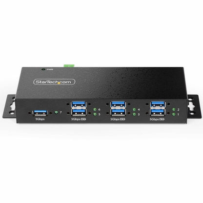 Alternate-Image2 Image for StarTech 7-Port Managed USB Hub, Heavy Duty Metal Industrial Housing, ESD & Surge Protection, Wall/Desk/Din-Rail Mount, USB 5Gbps, TAA