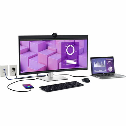 Alternate-Image7 Image for Dell P3424WEB 34" Class Webcam UW-QHD Curved Screen LED Monitor - 21:9 - Black, Silver