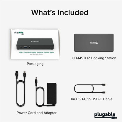 Alternate-Image8 Image for Plugable USB C Docking Station Dual Monitor 2 HDMI Ports, Power Delivery Dock, Dual 4K Monitor
